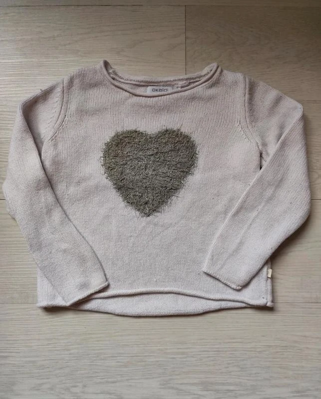 White sweater with heart 🦄 Size 4 years 🦄 Okaidi – photo 2